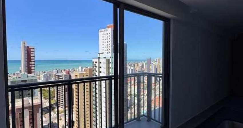 Flat novo com 27 m² e vista definitiva para o mar, em ótima localização no bairro de Manaíra