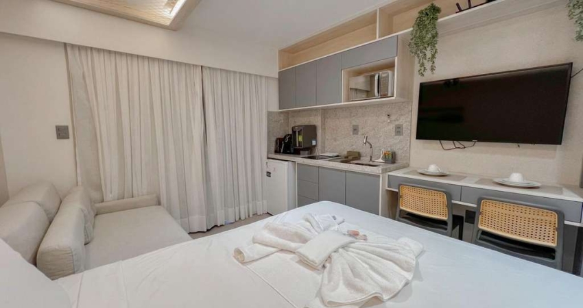 Flat novo com 18 m² no Beach Haus na beira mar do Jardim Oceania