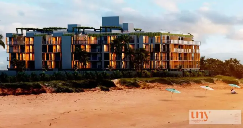 Apartamento pé na areia em construção com 103 m², 3 suítes e área de lazer em areia dourada