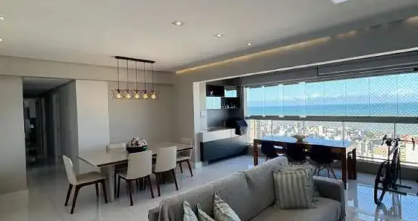 Apartamento com 136 m², porteira fechada com vista definitiva para o mar, no jardim oceania