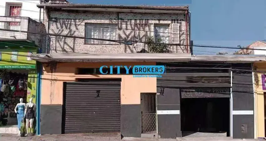 Sobrado comercial á venda com 3 salões e 2 casas, terreno ideal para incorporadoras