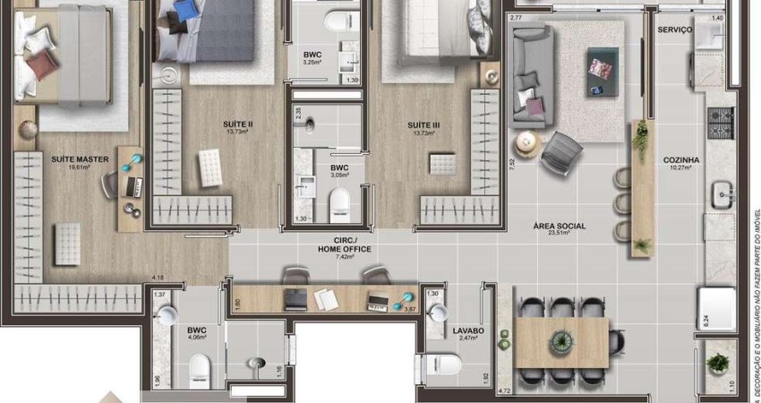 Apartamento de 3 suítes à venda no Estreito, Florianópolis, 195m², 2 banheiros. Oportunidade!