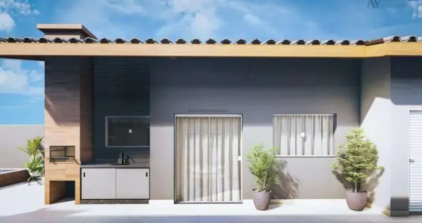 Casa em construção com 2 quartos e piscina em Itanhaém.