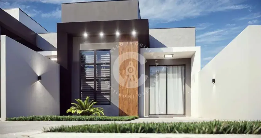 Casa nova no Jardim Ipê III com 1 suíte, 1 quarto e layout funcional.