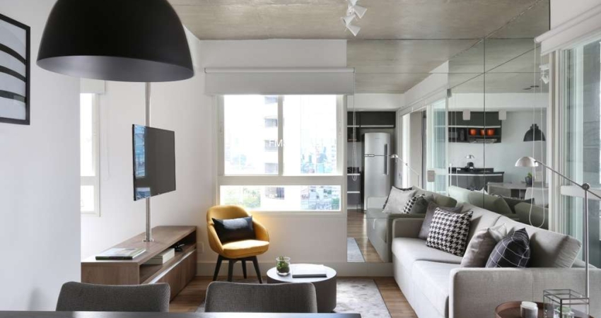 Apartamento para locação na Cidade Monções: 1 quarto, 1 sala, 2 banheiros, 1 vaga de garagem e 63m²!
