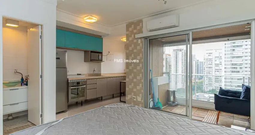 Apartamento para locação no Brooklin com 1 quarto, 1 banheiro, 1 vaga de garagem