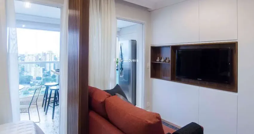 Apartamento para locação no Brooklin Paulista, com 1 suíte, 1 banheiros, 1 vaga, 35m²