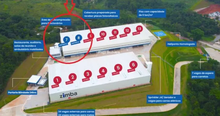 Galpão comercial de alto padrão para locação em araçariguama-sp - 2 banheiros, 6 vagas de garagem e 3.334,78m² de área