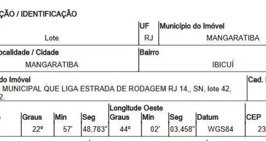 Oportunidade Única em MANGARATIBA - RJ | Tipo: Terreno | Negociação: Venda Direta Online  | Situação: Imóvel