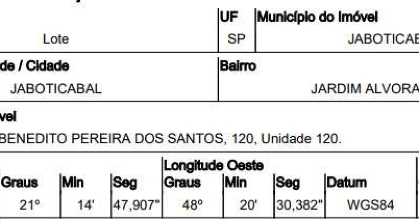 Oportunidade Única em JABOTICABAL - SP | Tipo: Terreno | Negociação: Venda Online  | Situação: Imóvel