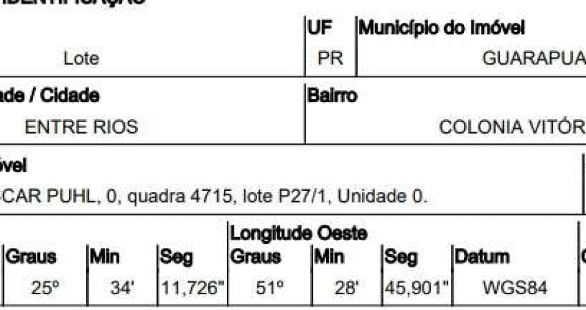 Oportunidade Única em GUARAPUAVA - PR | Tipo: Terreno | Negociação: Venda Online  | Situação: Imóvel