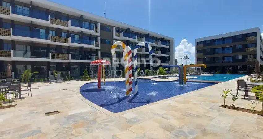 Flat mobiliado em muro alto: 1 quarto, 28m², lazer resort e próximo ao mar! ótimo investimento!