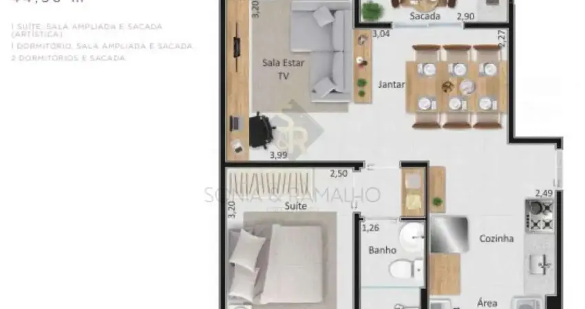 Apartamento com 1 quarto à venda na Rua Capitão José Luciano de Andrade, 385, Bonfim Paulista, Ribeirão Preto