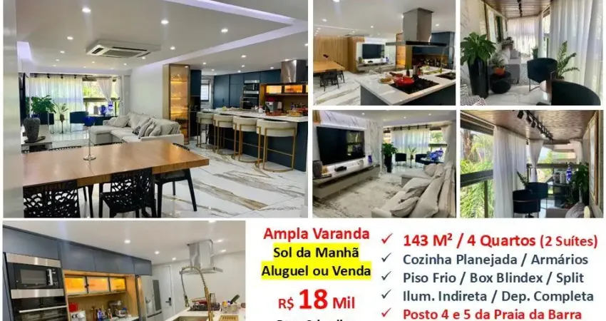 Apartamento com 4 quartos para alugar na Avenida Lúcio Costa, Barra da Tijuca, Rio de Janeiro