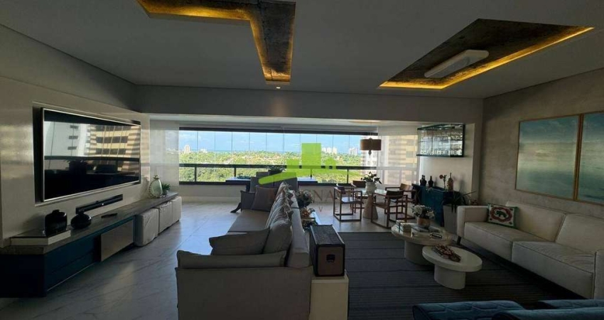Apartamento à venda no Greenville Lumno, Patamares: 225m², Vista Mar, 4 suítes, varanda gourmet, lavabo, 3 vagas, infraestrutura completa OPORTUNIDADE