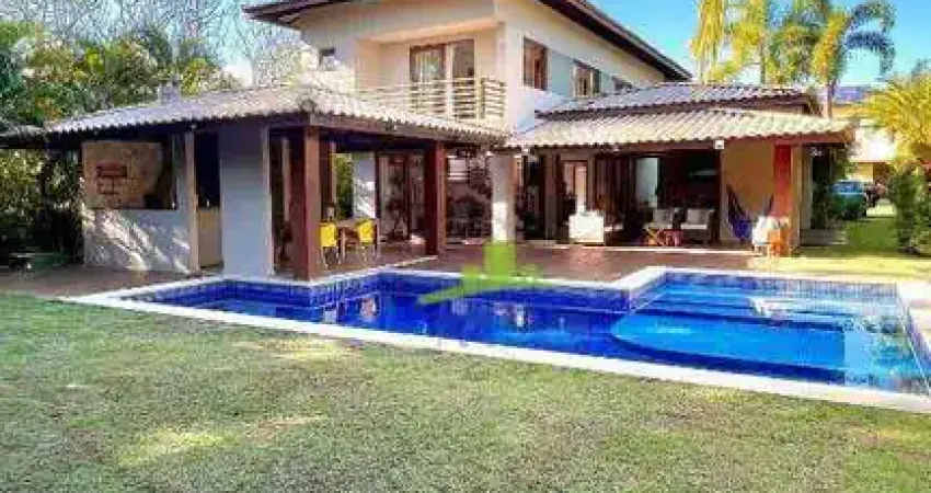 Casa de Luxo Porteira Fechada à Venda, Condomínio das Acácias, Praia do Forte, 424m², 4 Suítes, Piscina, Energia Solar. Conforto e Sofisticação!