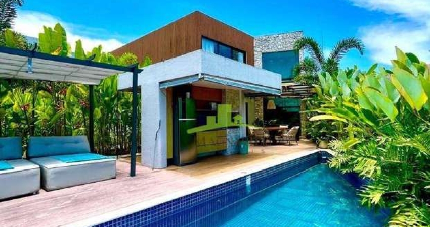 ALPHAVILLE LITORAL NORTE 1, Casa de Luxo à Venda, 340m², 4 Suítes, PORTEIRA FECHADA, Jardim Tropical, Automação, Piscina Gourmet. Alto Padrão!