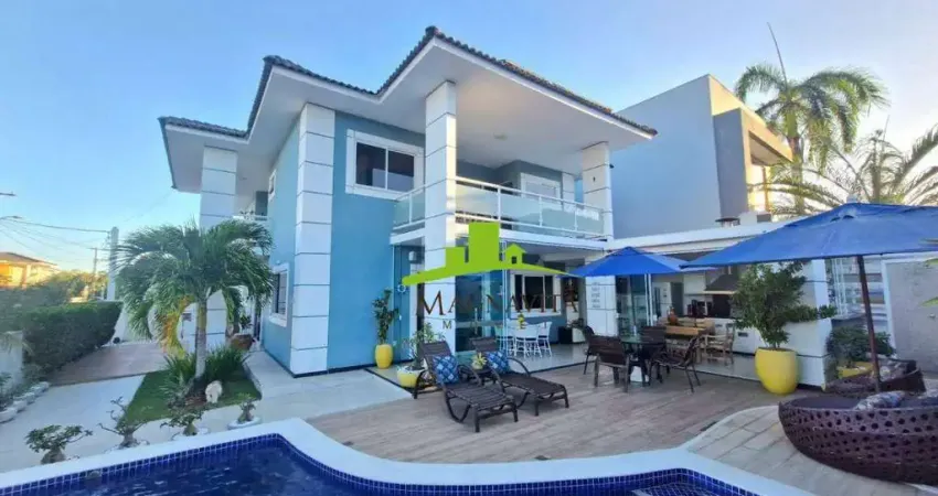 RESERVA ECOVILLE, Casa 4 Suítes à Venda, 281m² Construída, Piscina, Espaço Gourmet, Energia Solar, Automatizada, Nascente. Lauro de Freitas