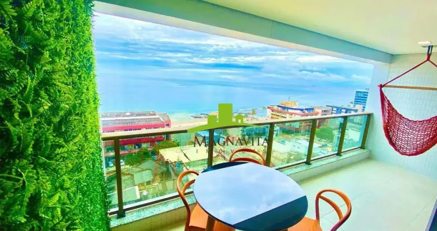 Edifício 535. Apartamento 1 quarto à Venda 48m², Vista Mar Panorâmica, Varanda, Reformado na Barra. Alto Padrão. Andar Alto, 1 Vaga. Morar ou Investir