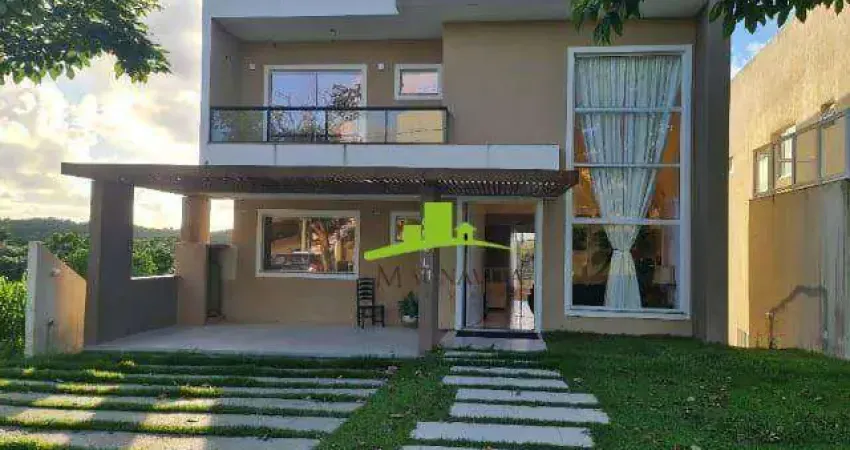 Alphaville Litoral Norte 2. Casa Alto Padrão à venda com 330m², 4 suítes, Piscina, Espaço gourmet, Vista área verde. Lazer completo. Pronta para morar