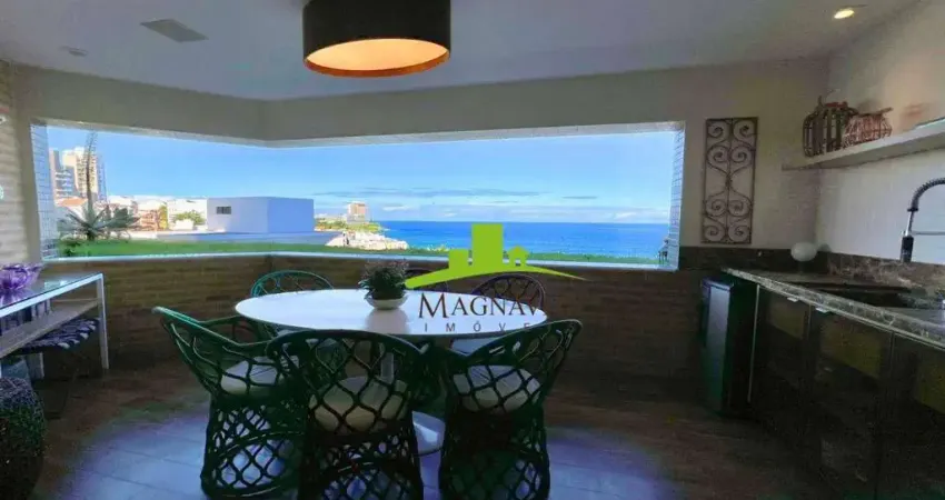 Alto da Enseada. Apartamento 3 suítes à venda no Rio Vermelho, 267m², Vista Mar, Nascente, Varanda gourmet, 4 vagas Alto Luxo, Conforto e Sofisticação