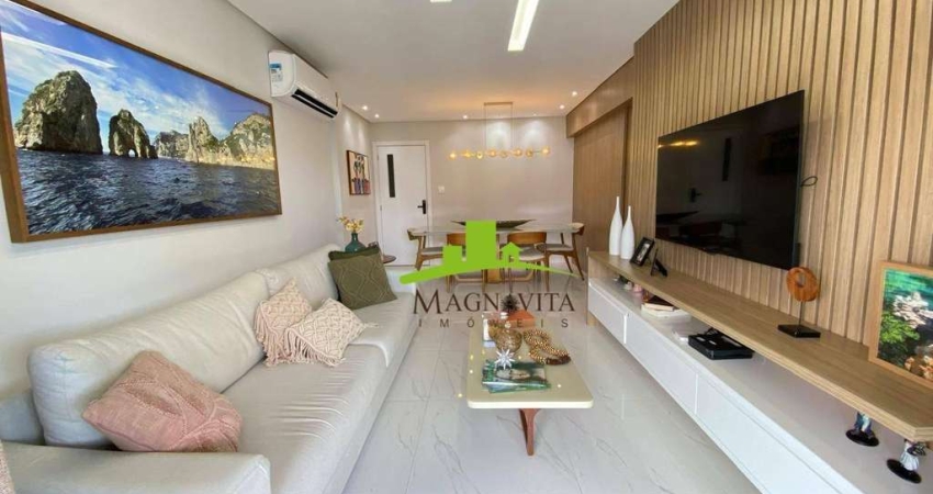 Seasons Residence, Aquarius. Apartamento à venda com 126m², 3 suítes, Varanda Gourmet, Gabinete, Decorado, Andar Alto, 2 vagas, Alto Padrão Imperdível
