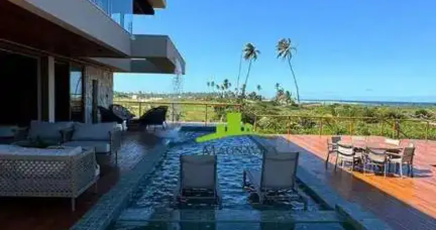 Alphaville guarajuba. casa de luxo à venda frente mar, 8 suítes, 615m², piscina com borda infinita, alto luxo, mobiliada, porteira fechada.