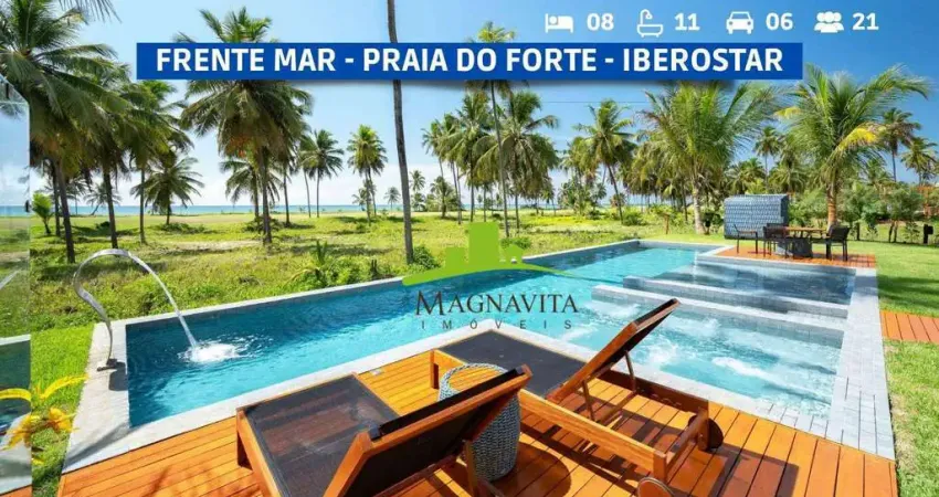 Iberostate praia do forte. casa alto luxo pé na areia à venda, 8 suítes, 800m², rooftop, piscina, sauna. oportunidade única, frente mar, mobiliada