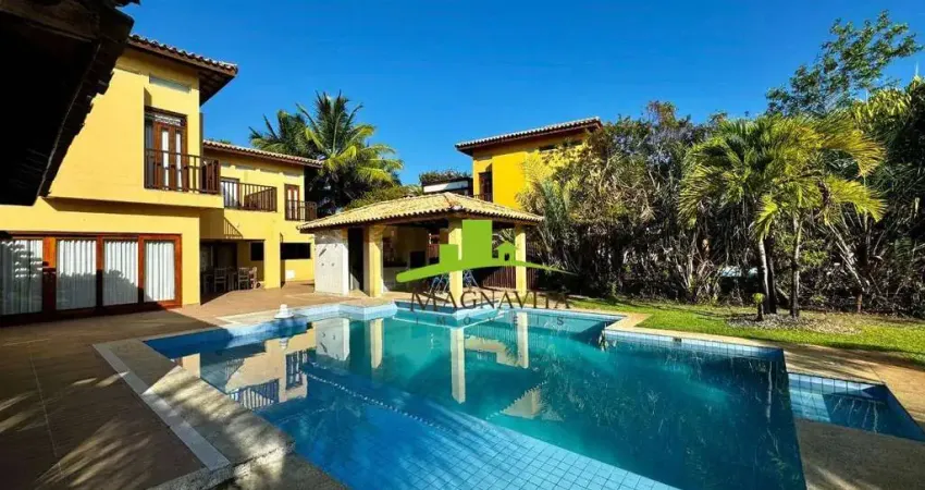 Quintas de sauípe. casa à venda 4 suítes, nascente, 424m², mobiliada, piscina, área gourmet com churrasqueira. porteira fechada. luxo e exclusividade!