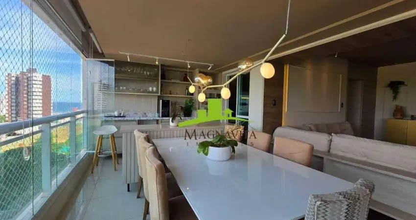 Altavista patamares. apartamento alto padrão à venda 140m², 3 suítes, varanda gourmet, churrasqueira, climatizado. decoração fina. porteira fechada