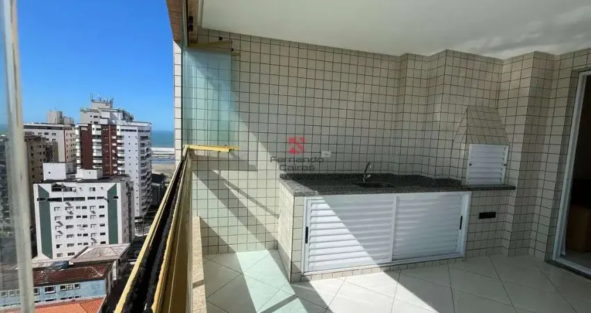 Apartamento com varanda gourmet e vista parcial do mar – aviação