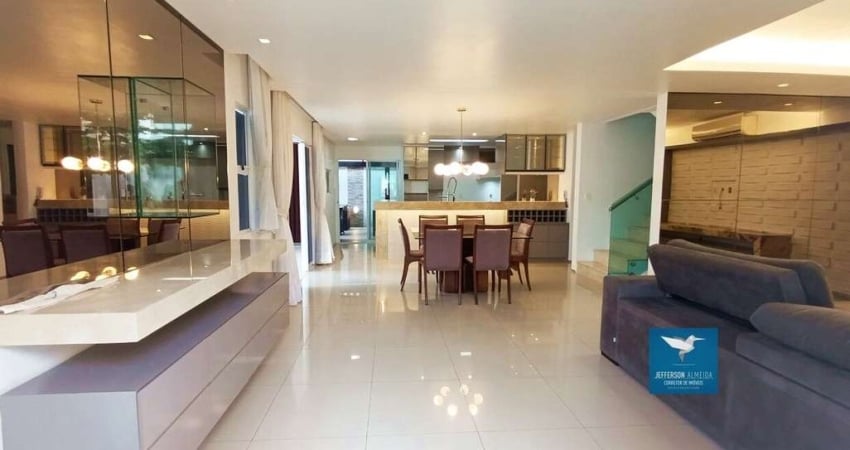 Casa Duplex com Móveis Projetados, Varanda Gourmet em Condomínio no Eusébio, 200m2, 03 Suítes, Closet e Varandão, Lavabo, Dependência de Empregada, 04 Vagas