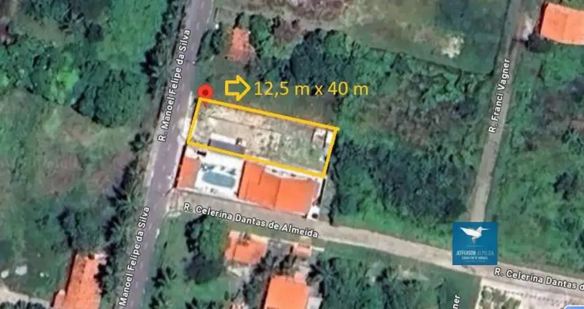 Oportunidade! Terreno / Lote com 500m2 (12,5m X 40m) na Mangabeira em Eusébio. Próximo a Estrada do Fio e Condomínios como Moradas do Eusébio e Moradas do Ipê
