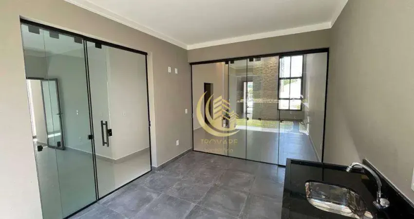 linda casa térrea nova em condomínio ( excelente acabamento ) com 03 dormitórios sendo 01 suíte com closet , sala  02 ambientes pé direito duplo