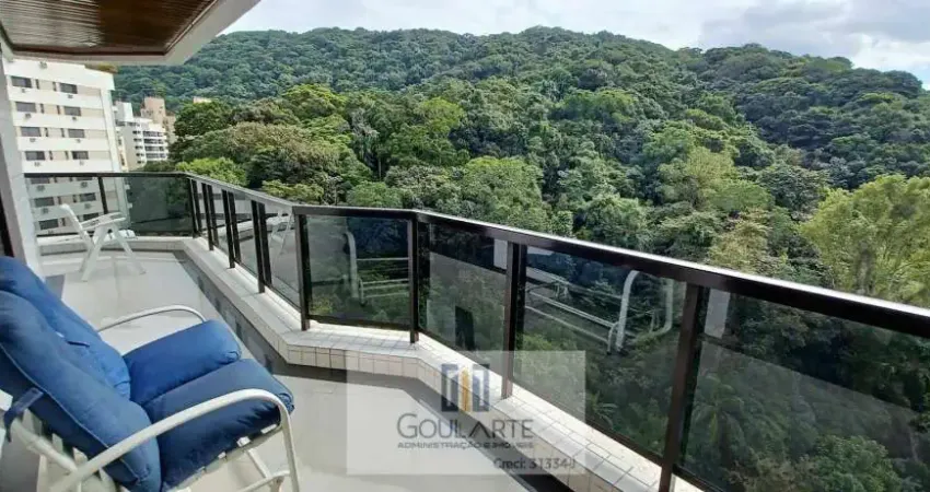Apartamento alto padrão com 4 suítes, sacada vista área verde  e lazer no condomínio na praia da Pitangueiras-Guarujá/SP