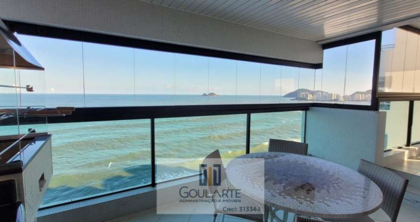 Apartamento alto padrão com sacada gourmet e vista total para o mar, 3 suítes climatizadas, lazer completo no condomínio, PITANGUEIRAS - Guarujá/SP.