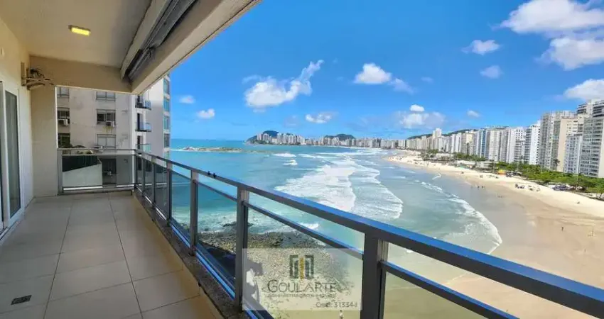 Apartamento alto padrão com sacada frente mar, 3 suítes climatizadas, vista mar na praia das pitangueiras-guarujá/sp.