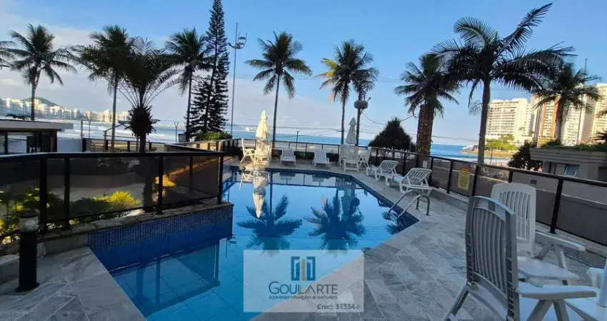Apartamento com sacada gourmet e vista lateral mar, 4 dormitórios sendo 2 suítes, condomínio frente mar na praia da  ASTÚRIAS-Guarujá/SP.