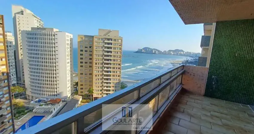 Apartamento alto padrão com4 dormitórios sendo 2 suítes, lazer completo e sacada vista mar na praia da Pitangueiras-Guarujá/SP.