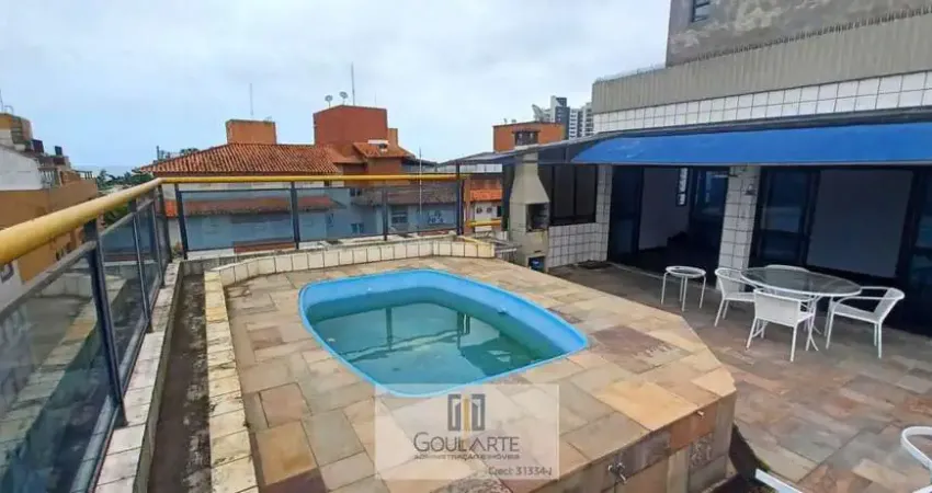 Cobertura alto padrão com sacada gourmet e vista parcial do mar, com lazer no condomínio e 2 dormitórios sendo 1 suíte, lado praia da enseada - guarujá/sp.