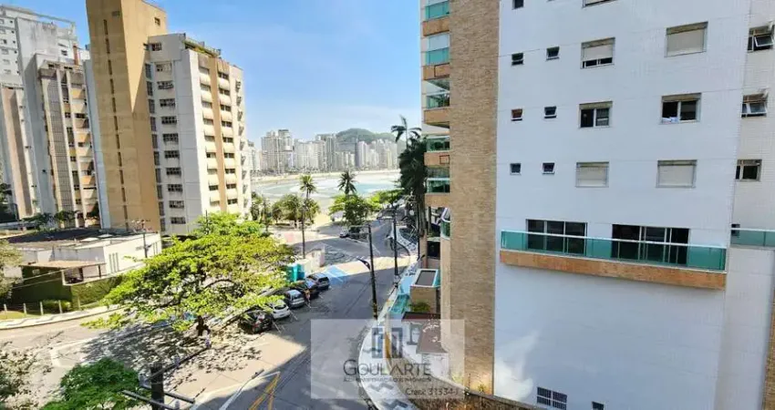 Apartamento alto padrão com acesso a sacada vista mar, 3 dormitórios sendo 1 suíte climatizada, lazer no condomínio na praia das  astúrias-guarujá/sp.