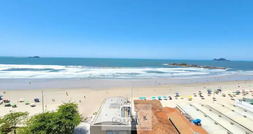 Apartamento alto padrão com sacada frente mar, 3 suítes climatizadas + dormitório de serviço, na praia das pitangueiras- guarujá/sp.