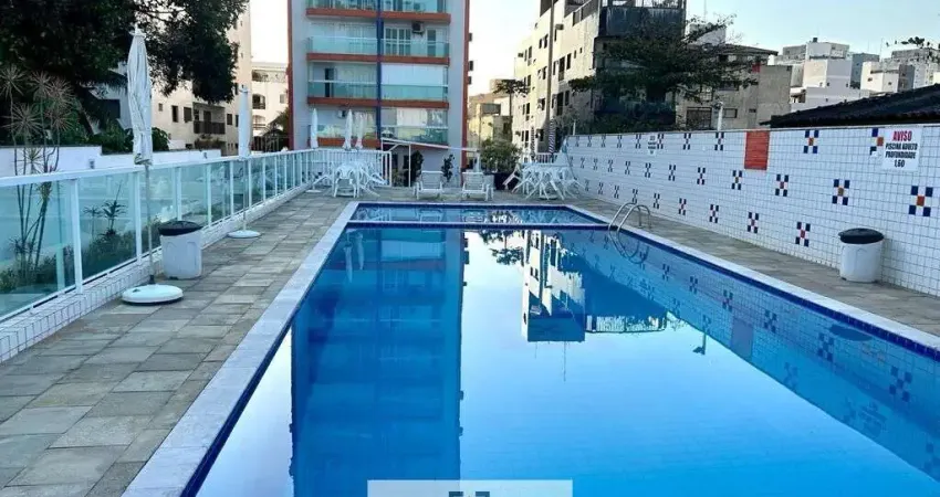 Apartamento alto padrão vista parcial mar, 2 dormitórios climatizados sendo 1 suíte, á menos de 100 metros do mar na praia do tombo-guarujá/sp.