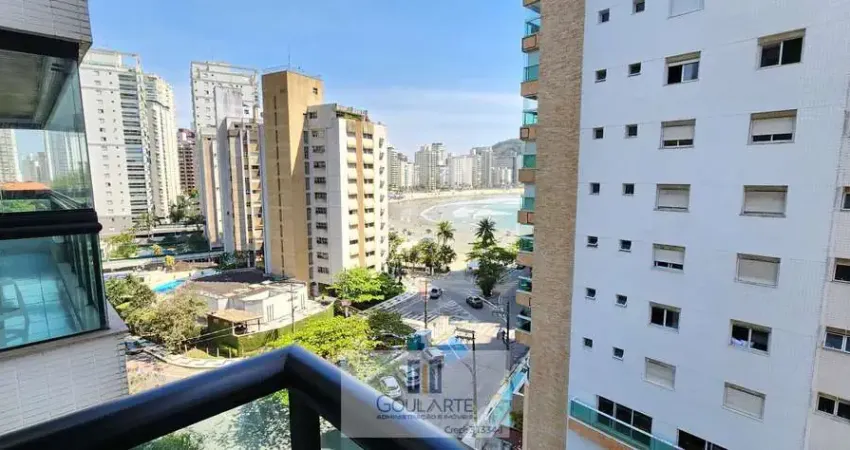 Apartamento alto padrão com sacada vista mar, 4 dormitórios sendo 1 suíte com acesso a sacada, lazer no condomínio na praia das astúrias-guarujá/sp.