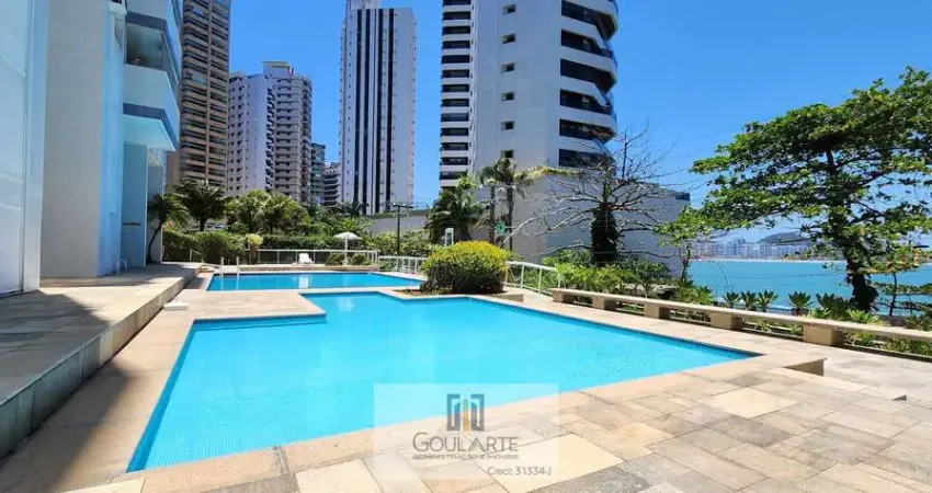 Apartamento alto padrão com sacada vista parcial mar, lazer no condomínio na praia da astúrias-guarujá/sp.