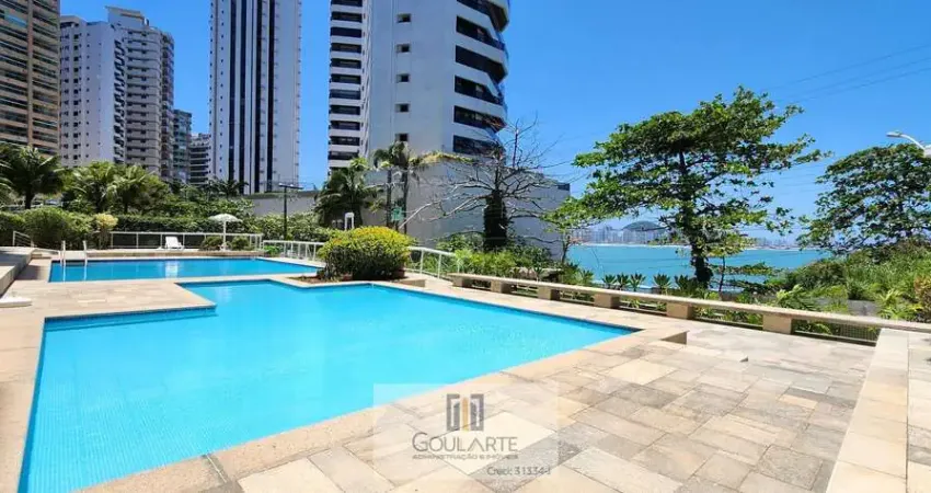 Apartamento cobertura com sacada gourmet, piscina e vista mar, 3 suítes climatizadas, lazer no condomínio na praia da astúrias-guarujá/sp.