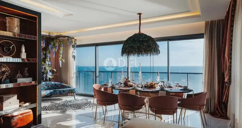 Magnífico showroom! pé na areia com 4 suítes!, meia praia, itapema - sc