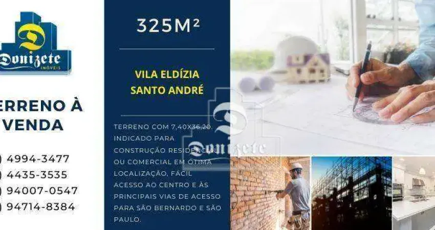 Terreno à venda, 325 m² por R$ 548.996,00 - Vila Eldízia - Santo André/SP