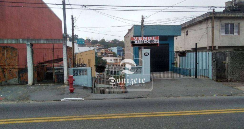 Terreno à venda, 680 m² por R$ 995.000,00 - Vila Sacadura Cabral - Santo André/SP