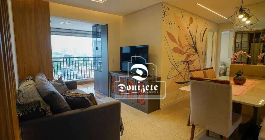 Apartamento com Sacada Gourmet  63m2a/u 2dormitórios e 1 vaga  à venda, 63 m² por R$ 586.000 - Vila Pires - Santo André/SP
